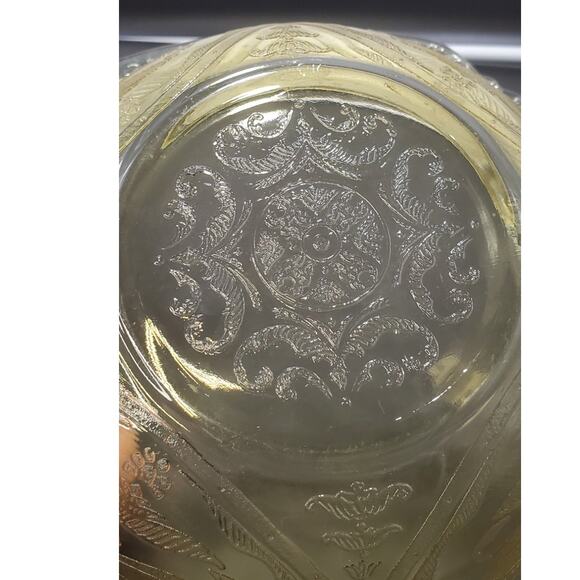 FEDERAL MADRID AMBER YELLOW DEPRESSION GLASS 8.25" Salad/Serving Bowl - Picture 5 of 7